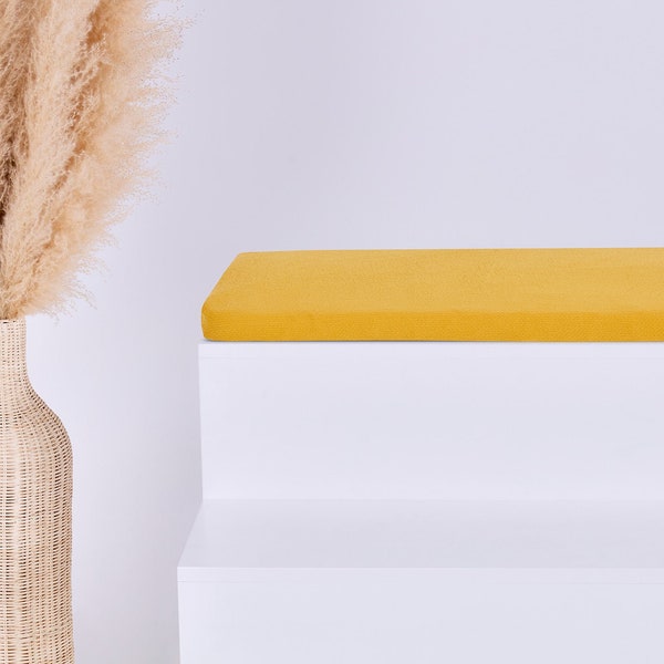 KraftKids Sitzauflage für Ikea STUVA/SMÅSTAD KALLAX Doppelkrepp Gelb Mustard