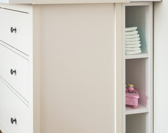 KraftKids storage shelf for changing table white suitable for HEMNES & IDANÄS chest of drawers