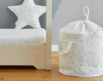 KraftKids toy basket muslin yellow lemons