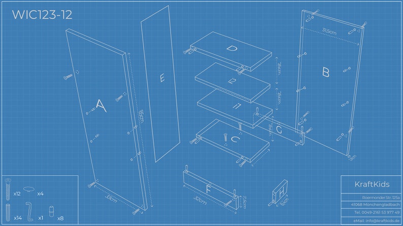 KraftKids storage shelf for changing table white suitable for HEMNES & IDANÄS chest of drawers image 8