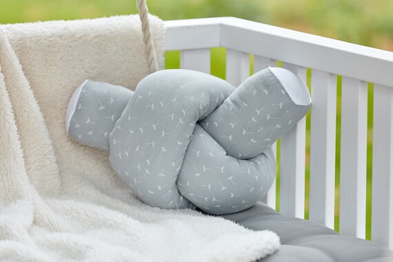 Kraftkids Bed Roll Nestchen Muslin Grey Puss Flowers 140 Cm Etsy