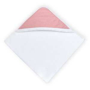 KraftKids hooded towel white dots on coral pink image 2