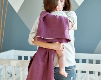 KraftKids baby blanket muslin purple