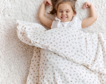 KraftKids Bettwäscheset Musselin Zweige braun