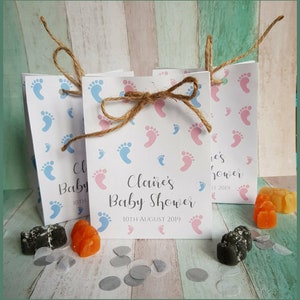 Pack of 10 Personalised Baby Shower Small Favour Paper Bags