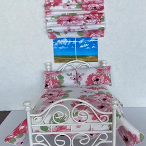 Cottage Rose Bett-Ensemble und Stoff Imitat römischer Schatten