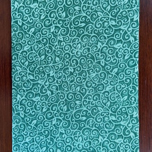 Green floral print doll house rug