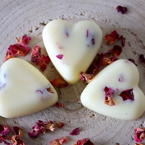 Hand Lotion Hearts / Solid Hand Lotion with aroma of Roses and Violets image 1