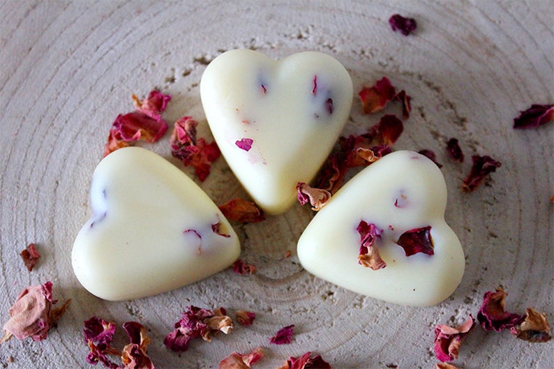 Hand Lotion Hearts / Solid Hand Lotion with aroma of Roses and Violets image 1