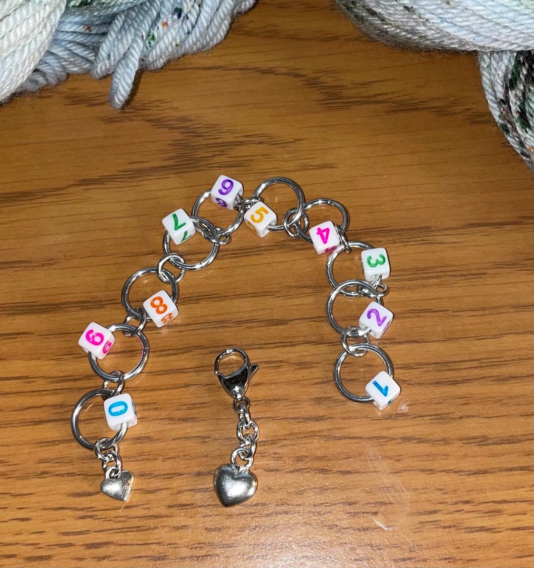Knitting Row Counter Chain Numbered Chain Row Counter With Charm for up