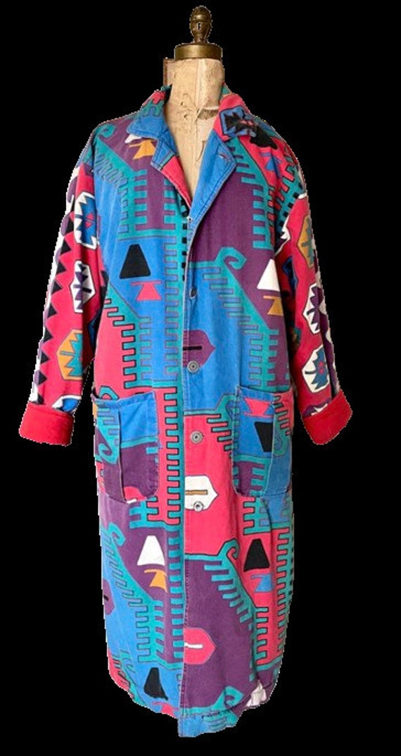 80's Abstract Long Winter Coat (Oversize Fit)