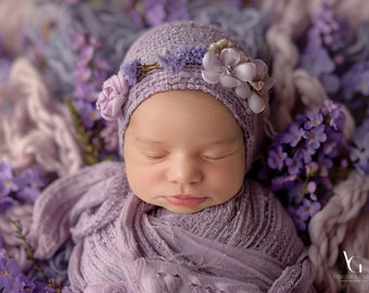 Enchanted Lavender Spring - Newborn Digital Backdrop Collection | Purple Floral Newborn Photography Backgrounds