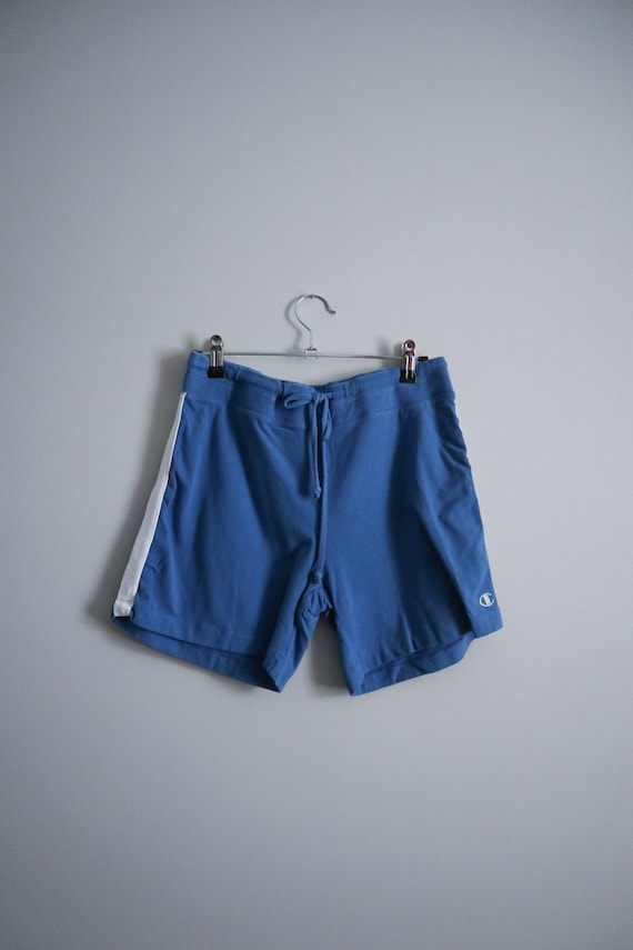 champion organics blue cotton drawstring shorts