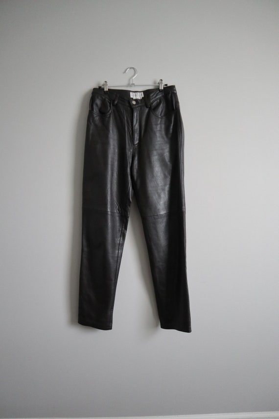 vintage saks folio collection black tapered leathe