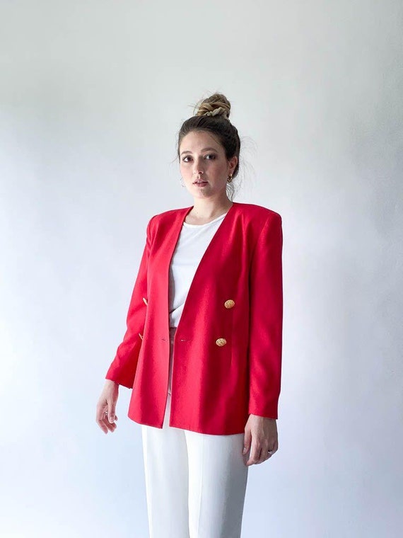 dead stock red double breasted blazer