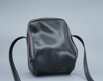 Vintage Original Faux Leather Kodak Camera Shoulder Box Bag Case - Black