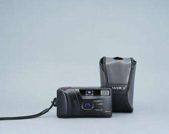 Cámara compacta Yashica J-mini de 35 mm - Totalmente automática - Temporizador automático - Flash - Estuche