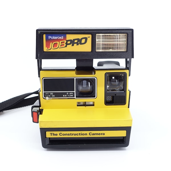 Polaroid Job Pro - The Construction Camera - Built In Flash - Close-up Lens - Working Film Tested - Takes Polaroid 600 Instant Film
