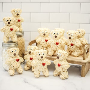 Valentine&#39;s Day Teddy Bear Rice Crispie Treats (12)