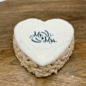 Wedding Favor ~ Anniversary Favor - Heart Rice Crispie Treats (12)