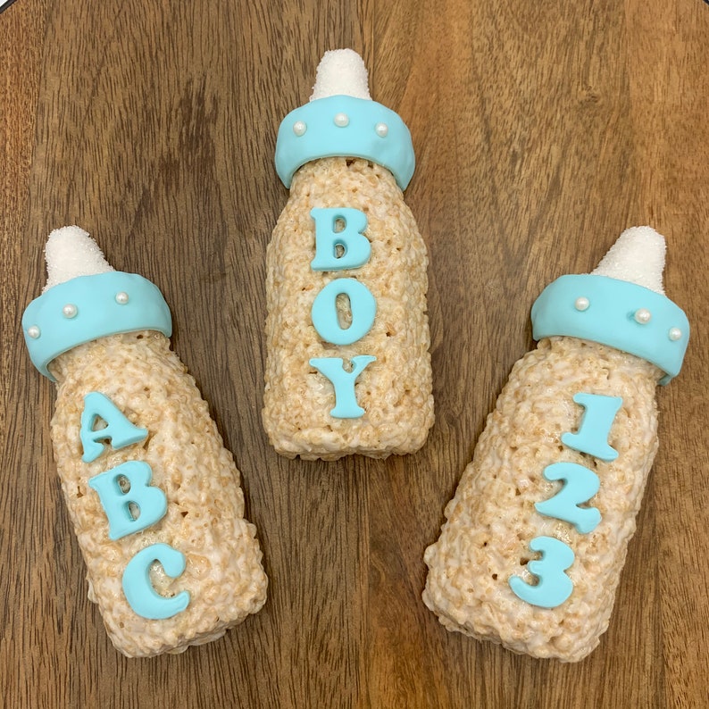 Baby Bottle Rice Crispie Treats 12 Baby Shower New Baby Etsy