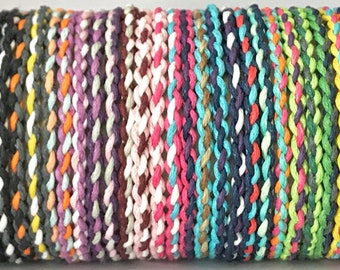 New braided surfer friendship bracelet / anklet unisex mixed colours handmade, Stacking bracelet, Boho, Wristband, String bracelet, anklet