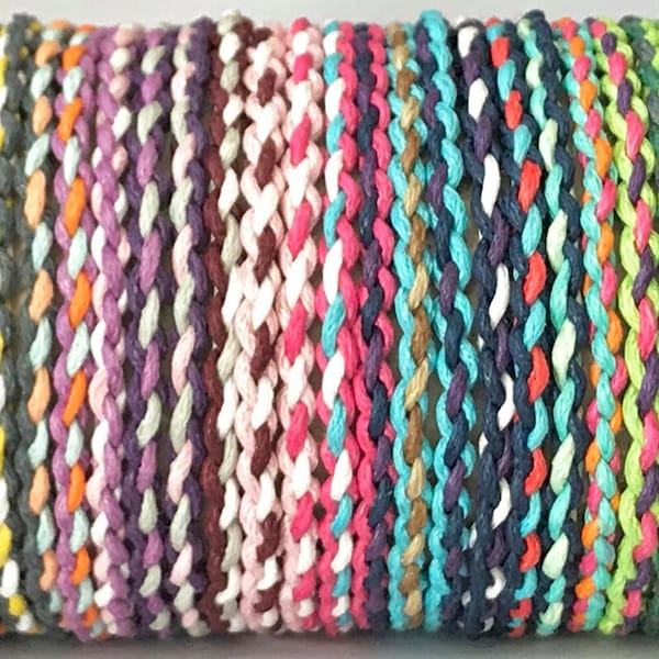 New braided surfer friendship bracelet / anklet unisex mixed colours handmade, Stacking bracelet, Boho, Wristband, String bracelet, anklet