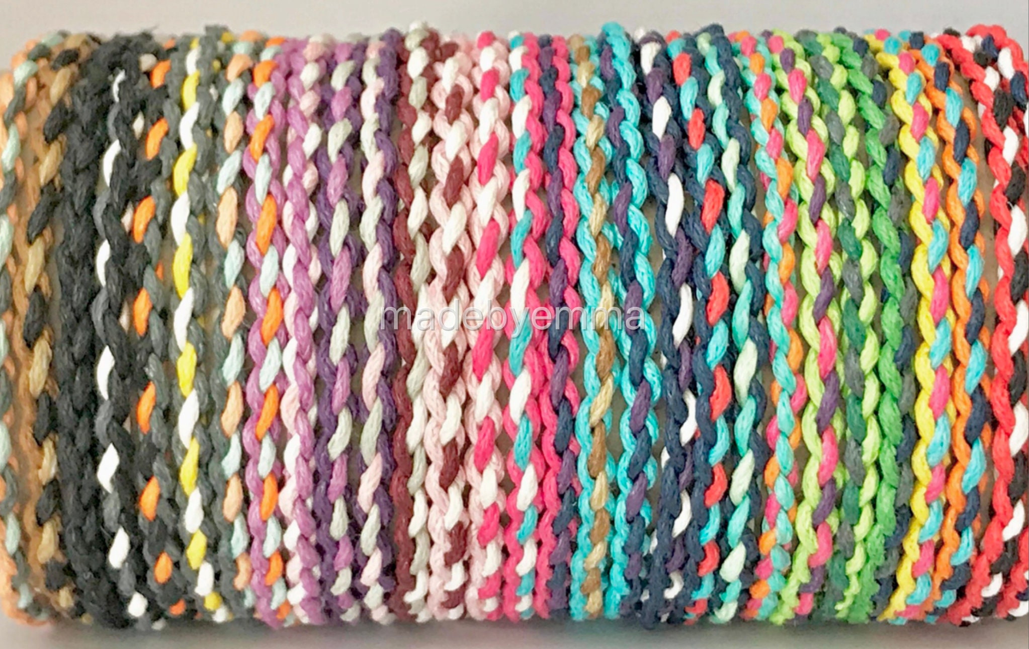 New braided surfer friendship bracelet / anklet unisex mixed colours …