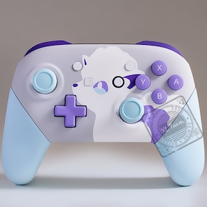 Anpassad Nintendo Switch Pro-kontroll med glänsande Alolan Vulpix-tema