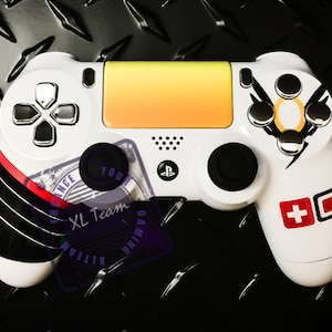 Anpassad PlayStation 4 PS4 DualShock 4-kontroll Overwatch Mercy med krom- och silverdetaljer