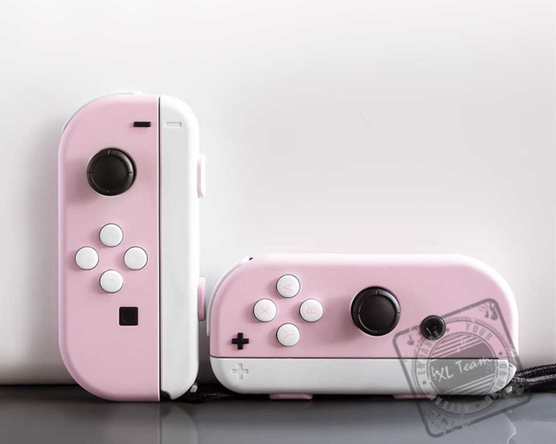 Custom Pastel Baby Pink and Blue Nintendo Switch Joy-con Joycon Controllers  With Comfort Grip 