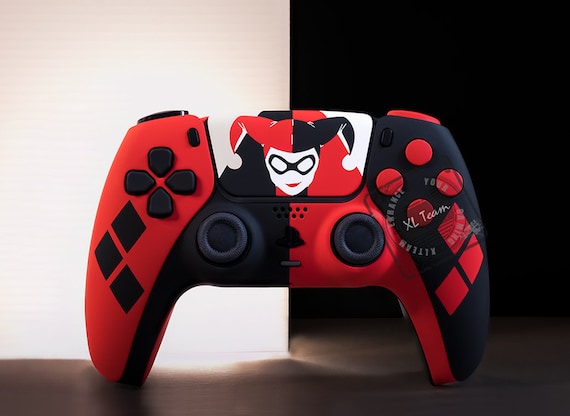 Custom Harley Quinn Themed Playstation 5 PS5 Dualsense Wireless