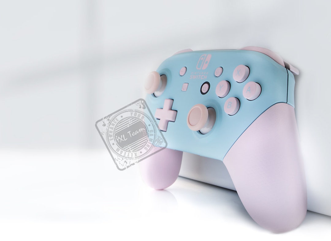 Custom Baby Pastel Blue and Pink Nintendo Switch Pro Controller 