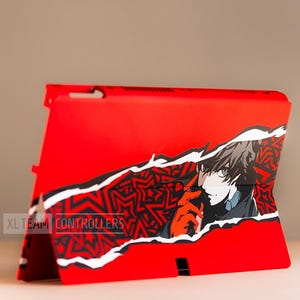 Custom Persona 5 Joker Themed Nintendo OLED Switch Replacement Back Plate | Switch Version is Also Available