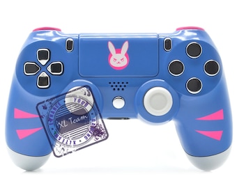 Custom PlayStation 4 PS4 DualShock 4 Controller Overwatch D.VA DVA with Chrome Silver Accents