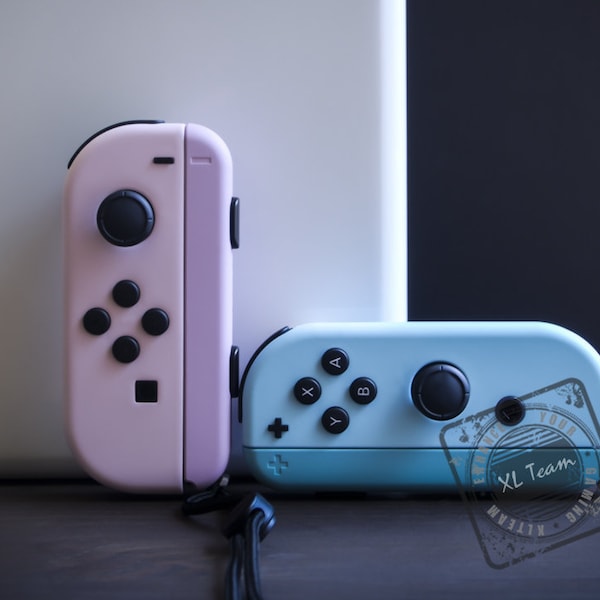 Custom Pastel Pink and Blue Nintendo Switch Joy-Con JoyCon Controllers