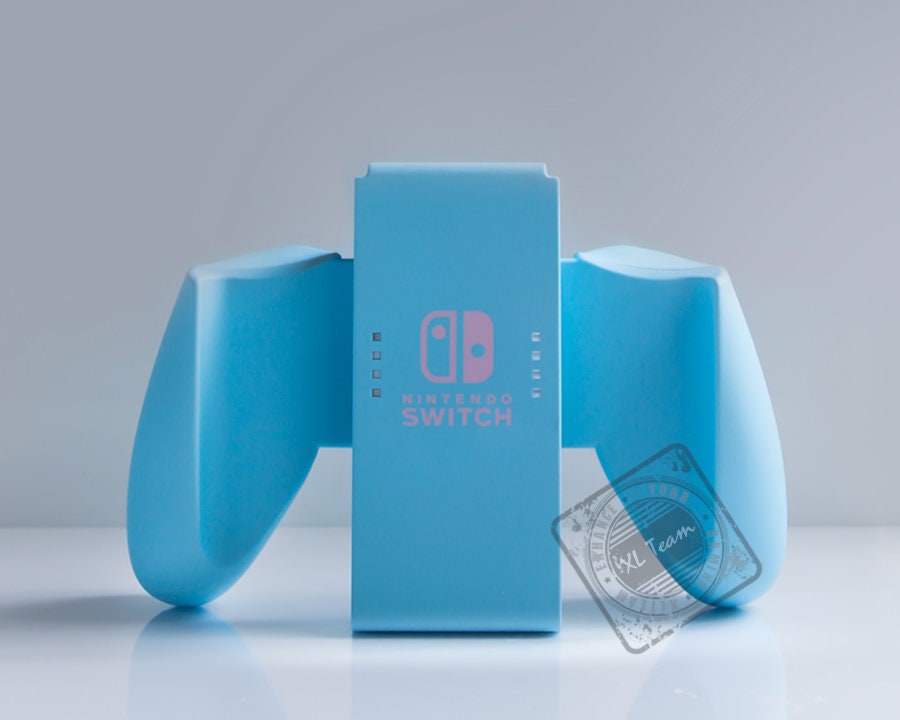 Custom Pastel Baby Pink and Blue Nintendo Switch Joy-con Joycon Controllers  With Comfort Grip 
