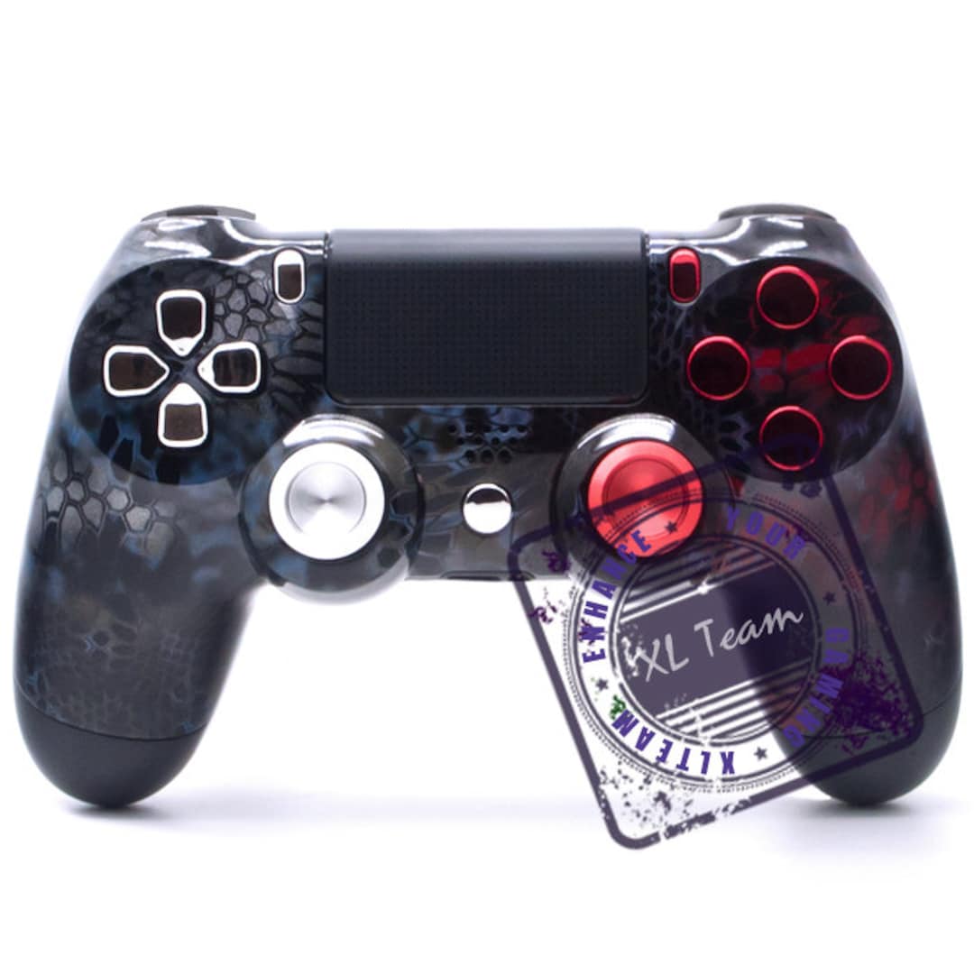 Moderne Stipendium Plaske PS4 Controller Silver and Red Camo - Etsy Norway