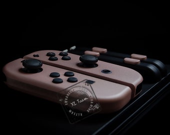 Custom Rose Gold Nintendo Switch Joy-Con JoyCon Controllers with Black Buttons
