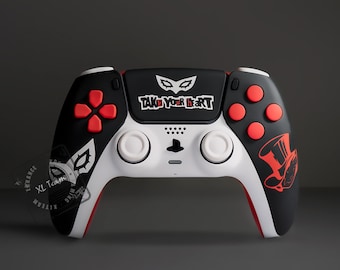 Custom Persona 5 Phantom Thief of Hearts Joker Themed PlayStation 5 PS5 DualSense Wireless Controller