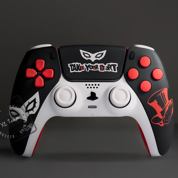 Custom Persona 5 Phantom Thief of Hearts Joker Themed PlayStation 5 PS5 DualSense Wireless Controller