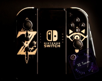 Custom The Legend of Zelda Breath of the Wild Themed Nintendo Switch Joy-Con JoyCon Controllers with Grip