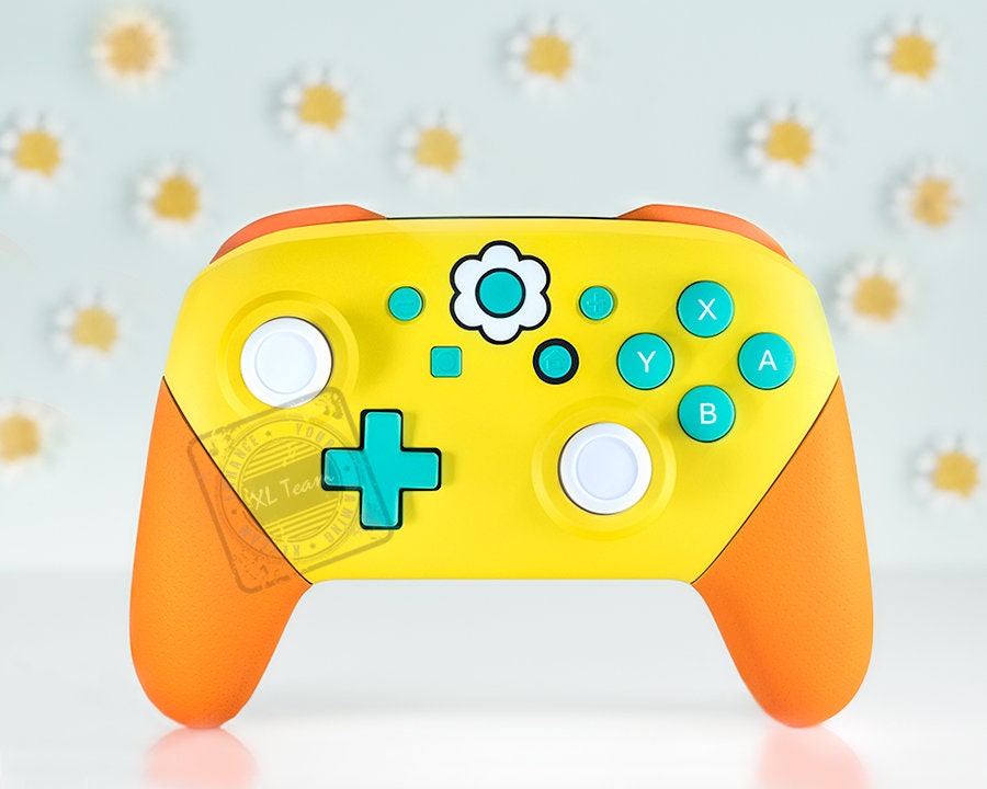Custom Princess Daisy Themed Nintendo Switch Pro Controller 