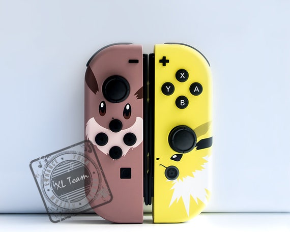 Custom Pokemon Pikachu And Eevee Or Jolteon And Eevee Themed Nintendo Switch Joy Con Joycon Controllers