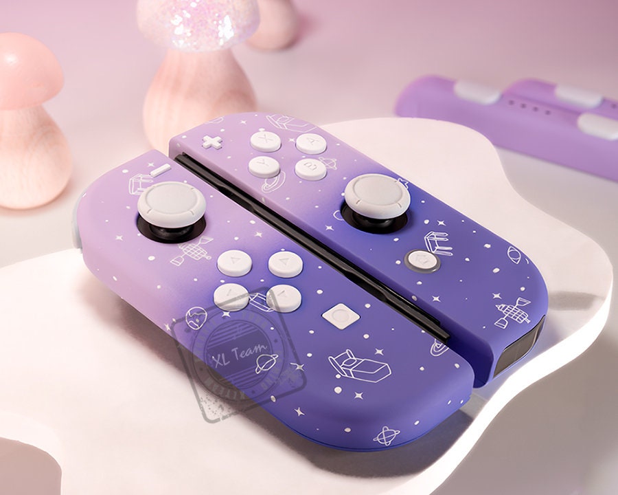 Custom Nintendo Switch Joy-con Controllers Purple to Robin Egg 