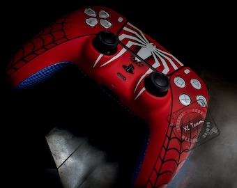 Custom Spiderman Themed Playstation 5 PS5 Dualsense Wireless 
