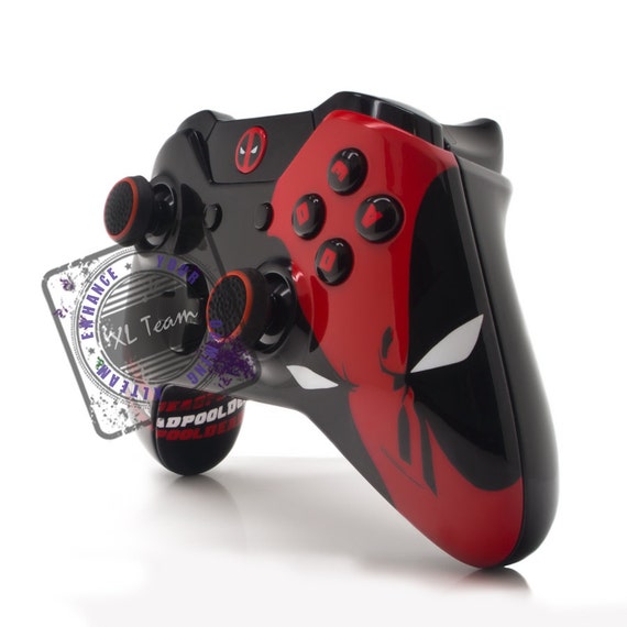 Custom Deadpool Themed Xbox One Controller With Custom Xbox Home Guide And Abxy Buttons