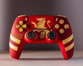 Mando inalámbrico DualSense para PlayStation 5, PS5, regalo para gamer, diseño personalizado pintado a mano de Gryffindor, Harry Potter, Hogwarts, con escudo del león