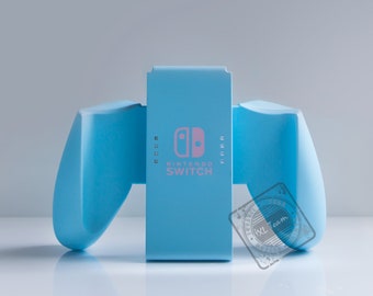 Custom Pastel Baby Blue Pink Nintendo Logo Switch Comfort Grip