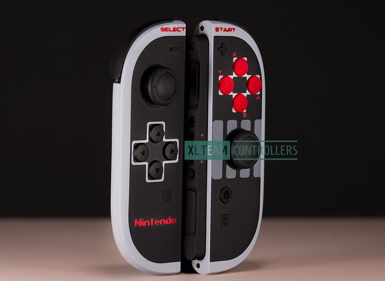 Custom Classic NES Retro Themed Nintendo Switch Joycons 2 Controllers ...